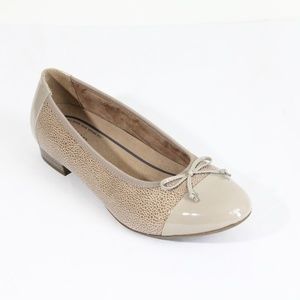 Hotter Trinity Ballet Flat sz 9.5 Women Cap Toe Shoes Slip on Comfort